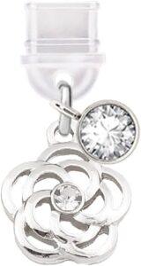ELISE & FONDA Type-C Dust Plug - Crystal Rose Charm White