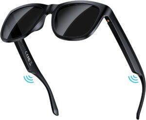 Smart Bluetooth Sunglasses: Audio, UV, Voice, Unisex Black