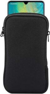 Shockproof Pouch w/Zipper & Strap for iPhone14+,S22U (Black)