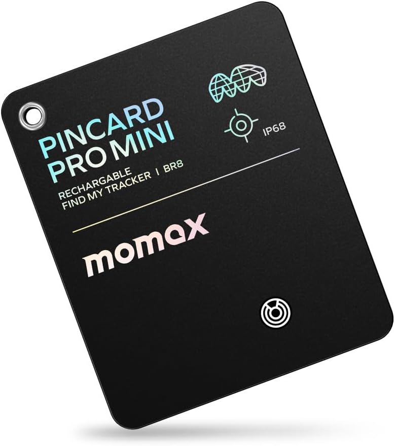 Momax Slim Bluetooth Card Tracker Rechargeable Find My 1Yr