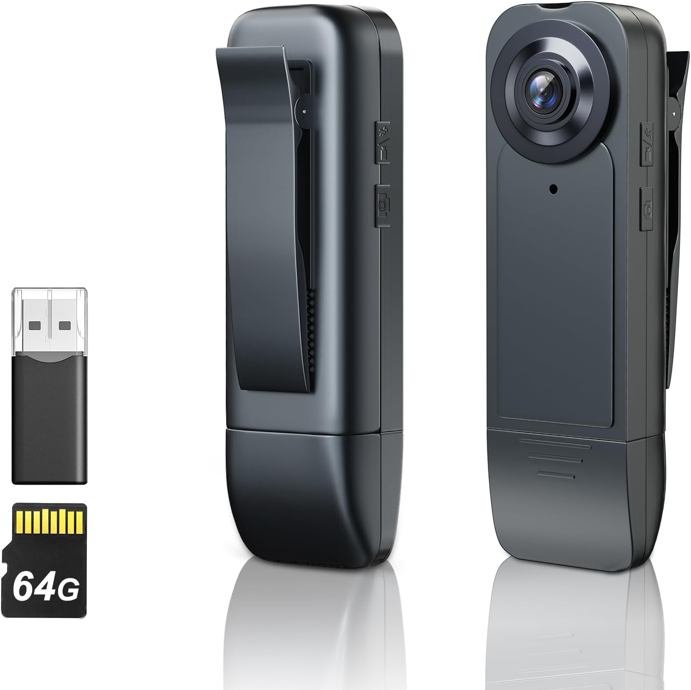 Mini Body Cam 64GB 1080P Night Vision IR Loop Record 4-6H