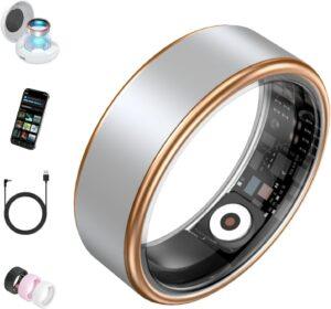 Smart Ring: Health & Sleep, IP68, w/Charging Case, Silver 7