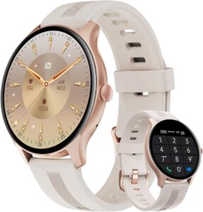HUAKUA Smartwatch: Fitness & Health Tracker (Starlight/Gold)