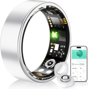 Smart Ring: Health & Fitness Tracker, Waterproof (Silver 7#)