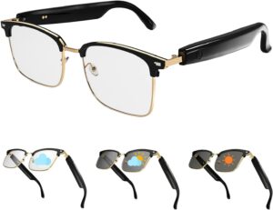 AI Smart Glasses: Photochromic Sunglasses, Bluetooth Audio
