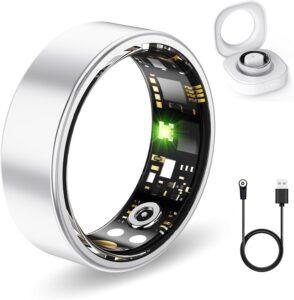 Smart Health Ring: Fitness,IP68, No Sub,iOS/Android Silver10