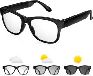 Smart Bone Conduction Glasses w/ Photochromic Lenses