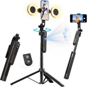 yAyusi Auto Tracking Selfie Tripod w/ Light & Remote iPhone
