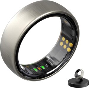 AI Health Smart Ring (Silver Sz9): Unisex, No Sub, iOS/Android