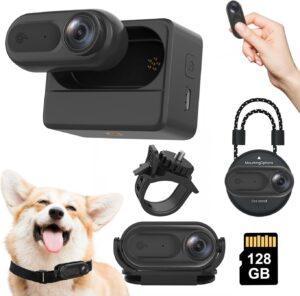 Mini 1080P Body Cam 128GB IPX7 w/2500mAh Case Pets Black
