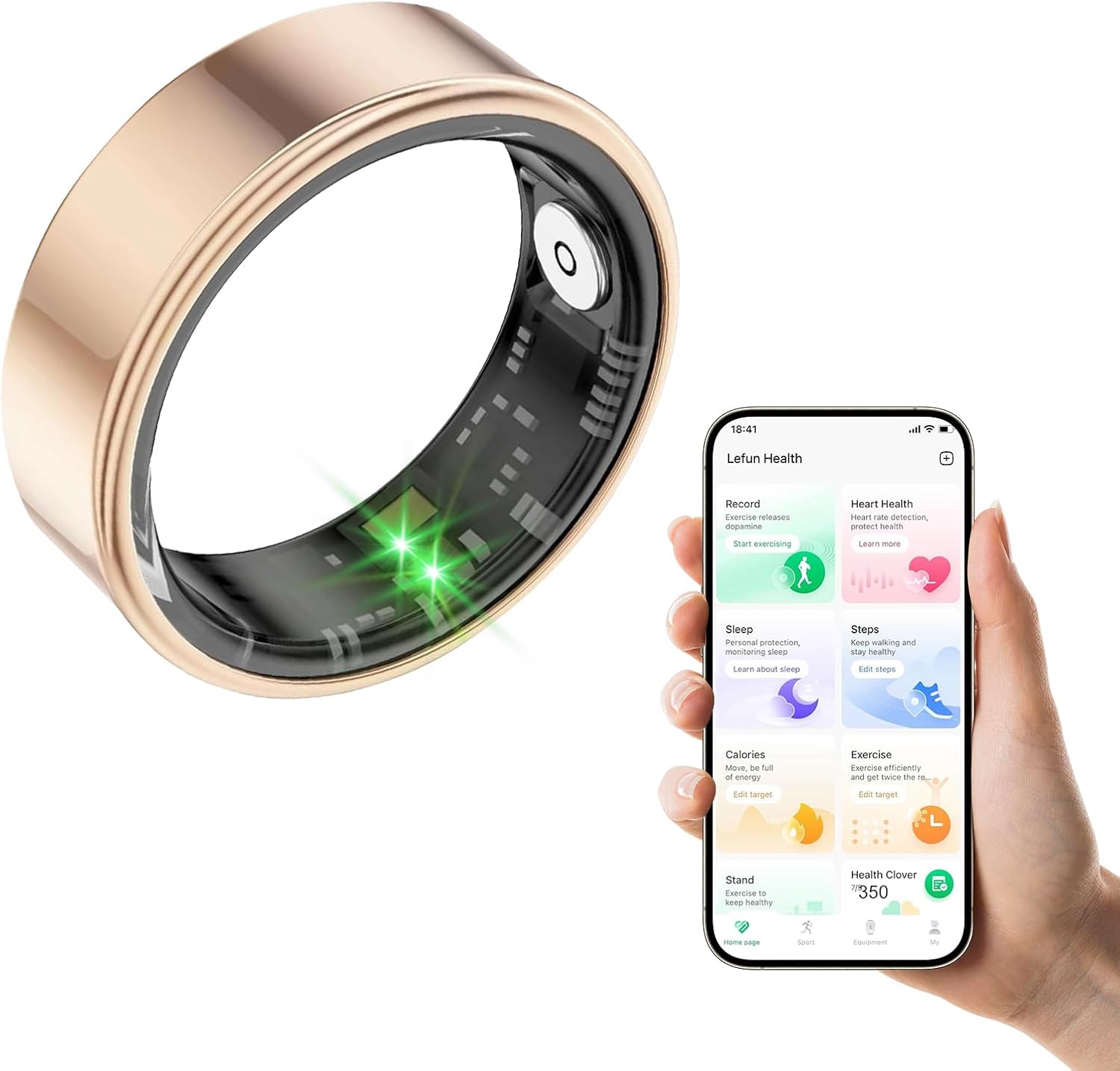 Smart Ring Fitness & Health Tracker IP68 Gold
