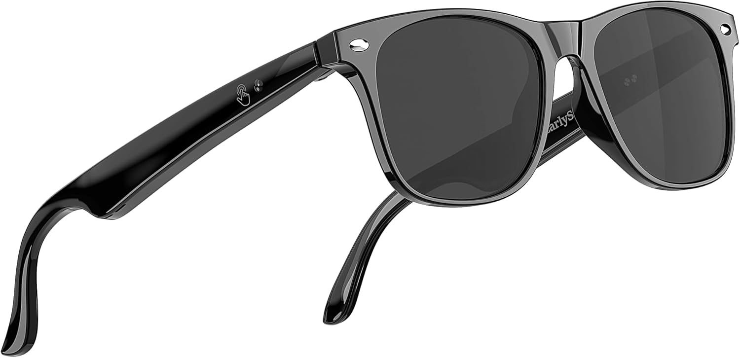 EarlySincere Unisex BT Sunglasses: AI Trans, 50H, UV, Voice, iOS/Android