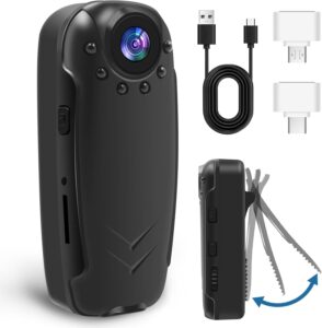 WOTCHA 1080P Body Cam: Night Vision, Motion Detection, 10Hr Battery
