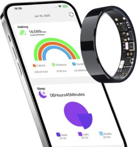 Smart Ring: Sleep & Fitness, 9-Day Battery, No Subscription, Android & iOS
