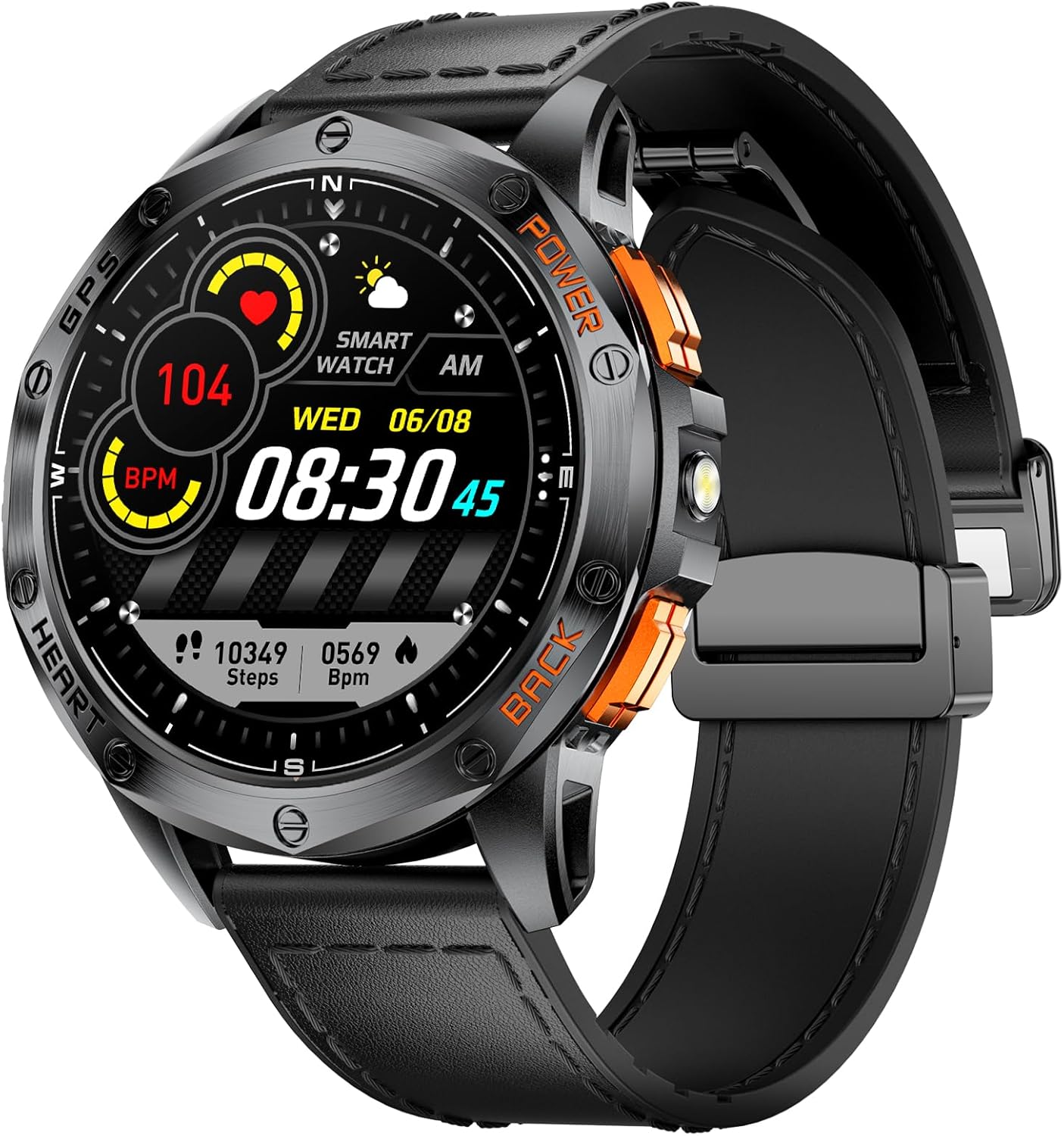 DREMAC 48mm Rugged Smartwatch GPS/ABC,AMOLED,100+Modes,Blk