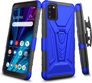 Alcatel TCL A3X Shockproof Case with Kickstand & Holster - Blue