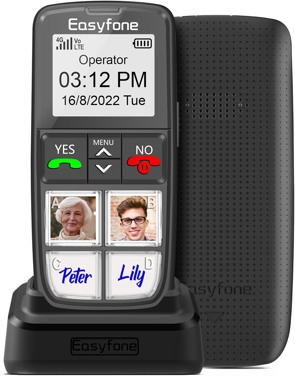 Easyfone T6 4G SOS Phone for Seniors & Kids w/SIM