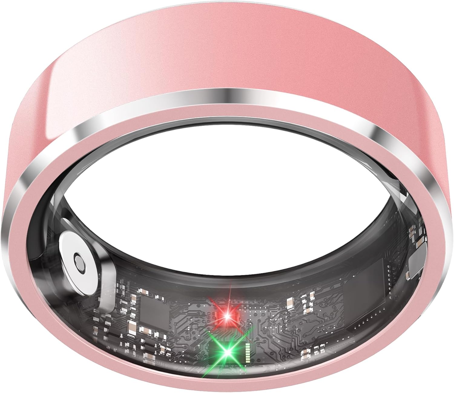 Health Ring: HR/BP/O2, Sleep, IP68, iOS/Android, NoSub (Pink)