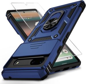 Google Pixel 7 Case with Camera Cover & Kickstand, Navy Blue