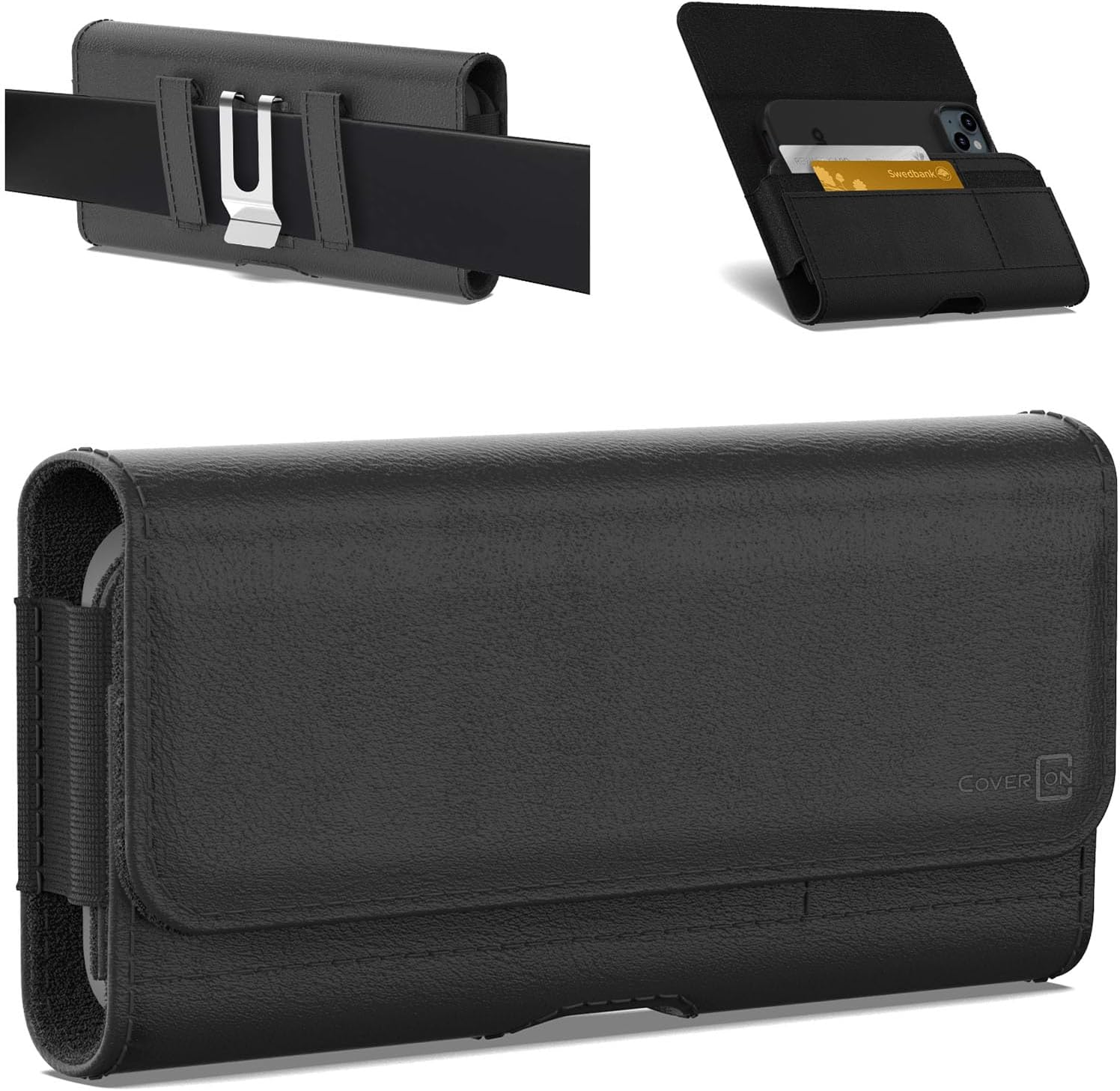 CoverON 1+ Nord N/8 Pro Black Holster Pouch (Fits Cases)