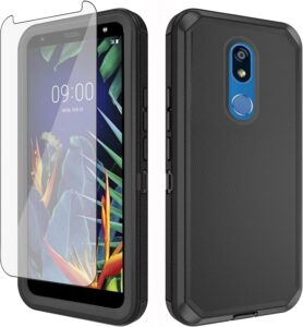 LG K40 Shockproof Case & Screen Protector - Black