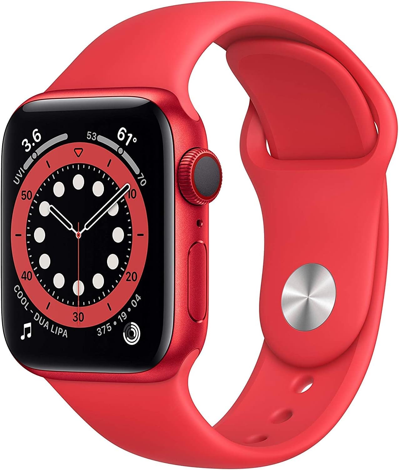 Apple Watch S6 44mm GPS+Cell RED Case & RED Band (Renewed)