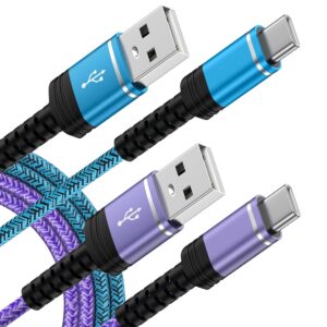 USB-C Fast Charger Cable 2-Pack 6ft Android