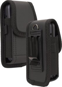 Nakedcellphone Vegan Leather Pouch for TCL Flip Pro Black