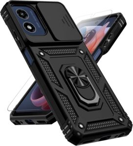Moto G 5G 2024 Case: Slide Cover, HD SP, Kickstand - Black