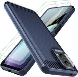 Moto G 5G 2024 Case w/ 2 Protectors (Navy Blue)