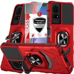 TCL K24 & Cricket K24 5G Rugged Case w/Kickstand & Mag (Red)