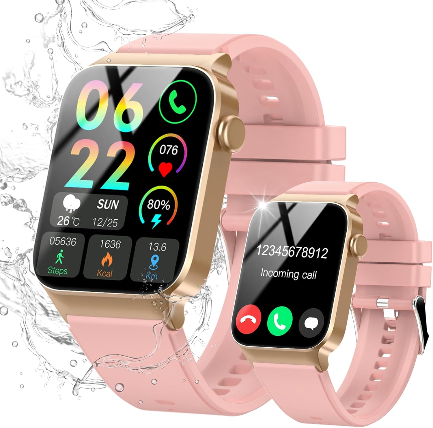 1.85" HD Smartwatch, 110+ Sports, Health Monitor, iOS Android