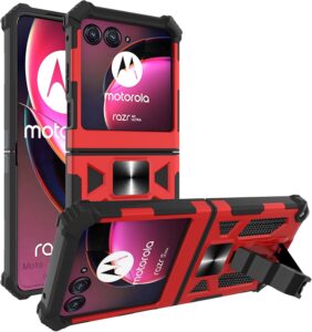 Motorola Razr 50 Kickstand Case with Magnetic Mount - Red