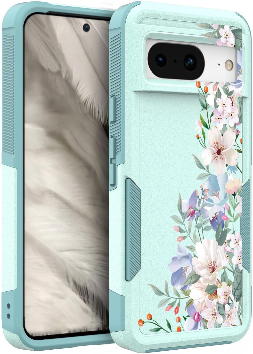 Floral Pixel 8 Case - Mint/Magnolia