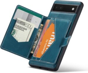 Magnetic Wallet Case for Google Pixel 7A, Wireless Charging + Kickstand - Teal