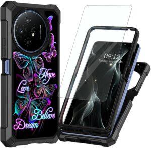 TCL 50 XL 5G Case w/ Screen Protector - Purple B. Glitter