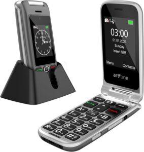 G6 Grey 4G LTE Unlocked Senior Flip: SOS, Big Buttons, 2Yr