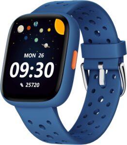 BIGGERFIVE Kids Fitness Watch 1.8" No Phone Games IP68 Blue