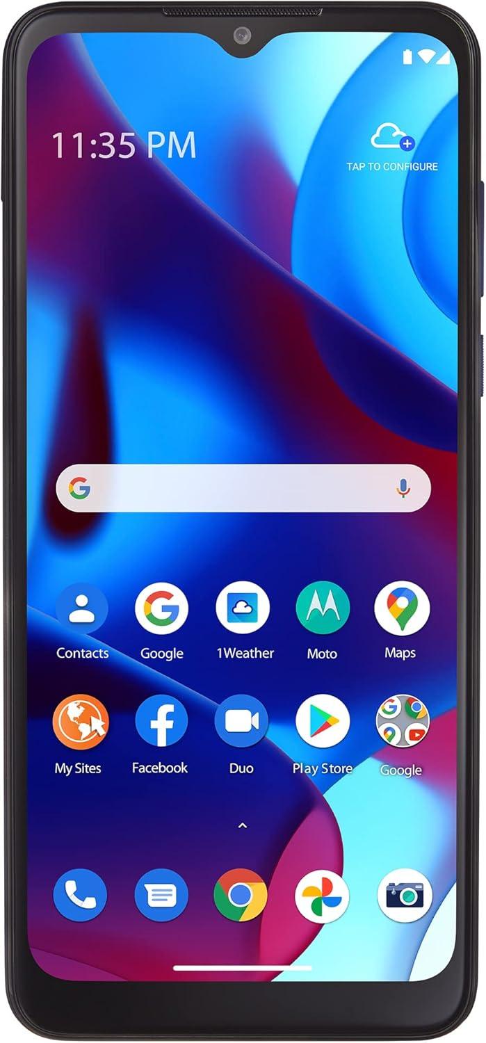 TracFone Moto g Pure 32GB Blue Prepaid (Locked/Renewed)