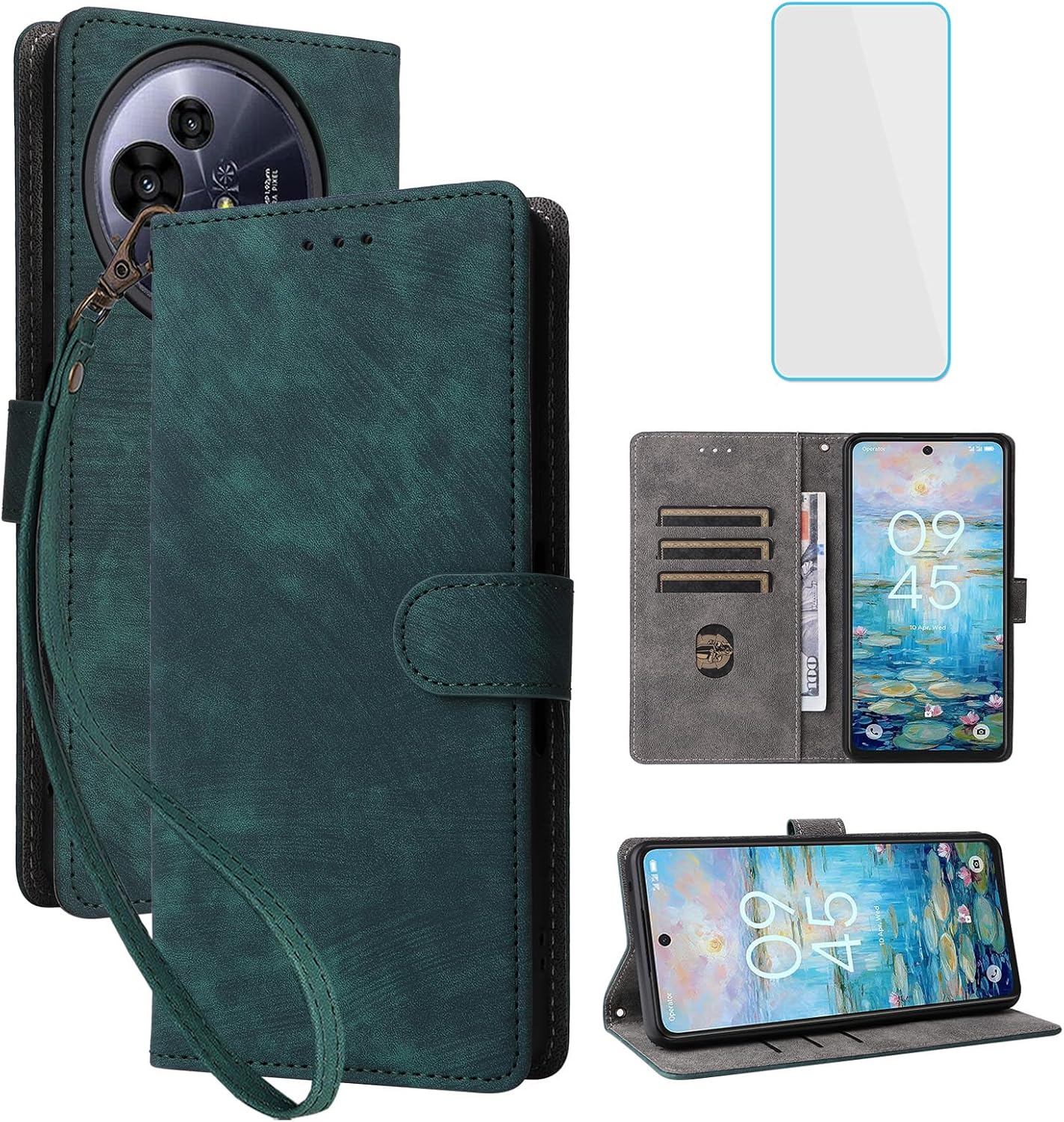 TCL 60XE Nxtpaper 5G RFID Wallet Case w/ Kickstand Green