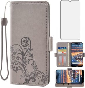Asuwish Wallet Case for Nokia 4.2 Grey