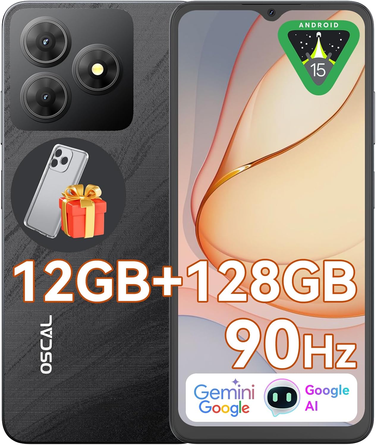 OSCAL Flat 2: 12GB/128+2TB 5000mAh 6.56HD+4G Dual SIM Black