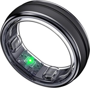 Unisex Fitness Ring: Heart Rate & Sleep Tracker (Black, 9)
