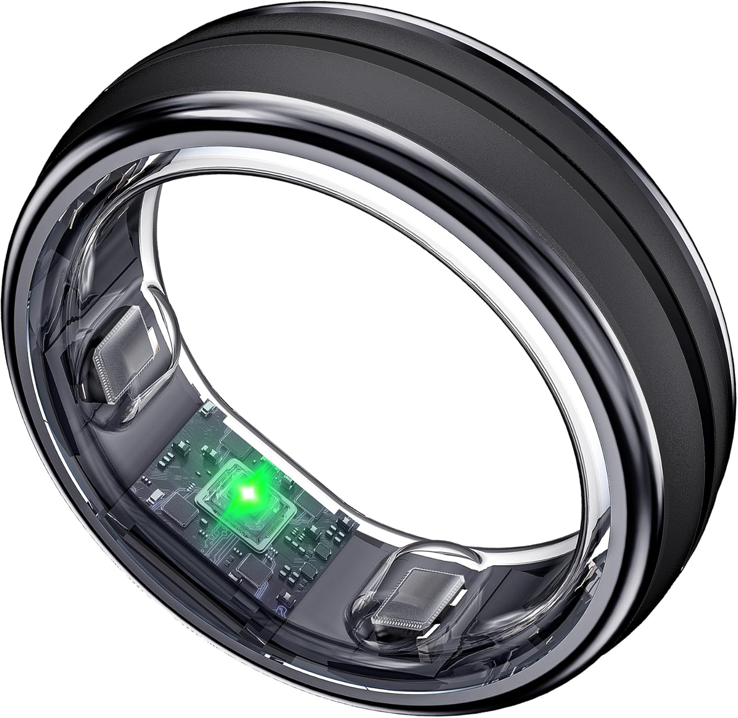 Unisex Fitness Ring: Heart Rate & Sleep Tracker (Black, 9)