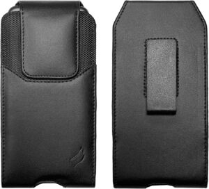 Leather Cell Phone Holster for Various Models - Black