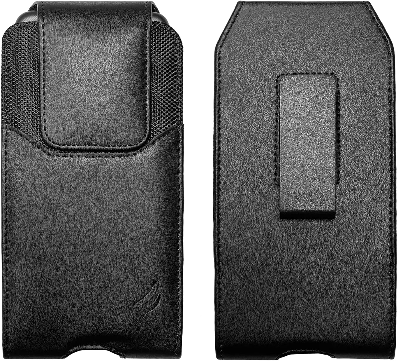 Leather Cell Phone Holster for Various Models - Black