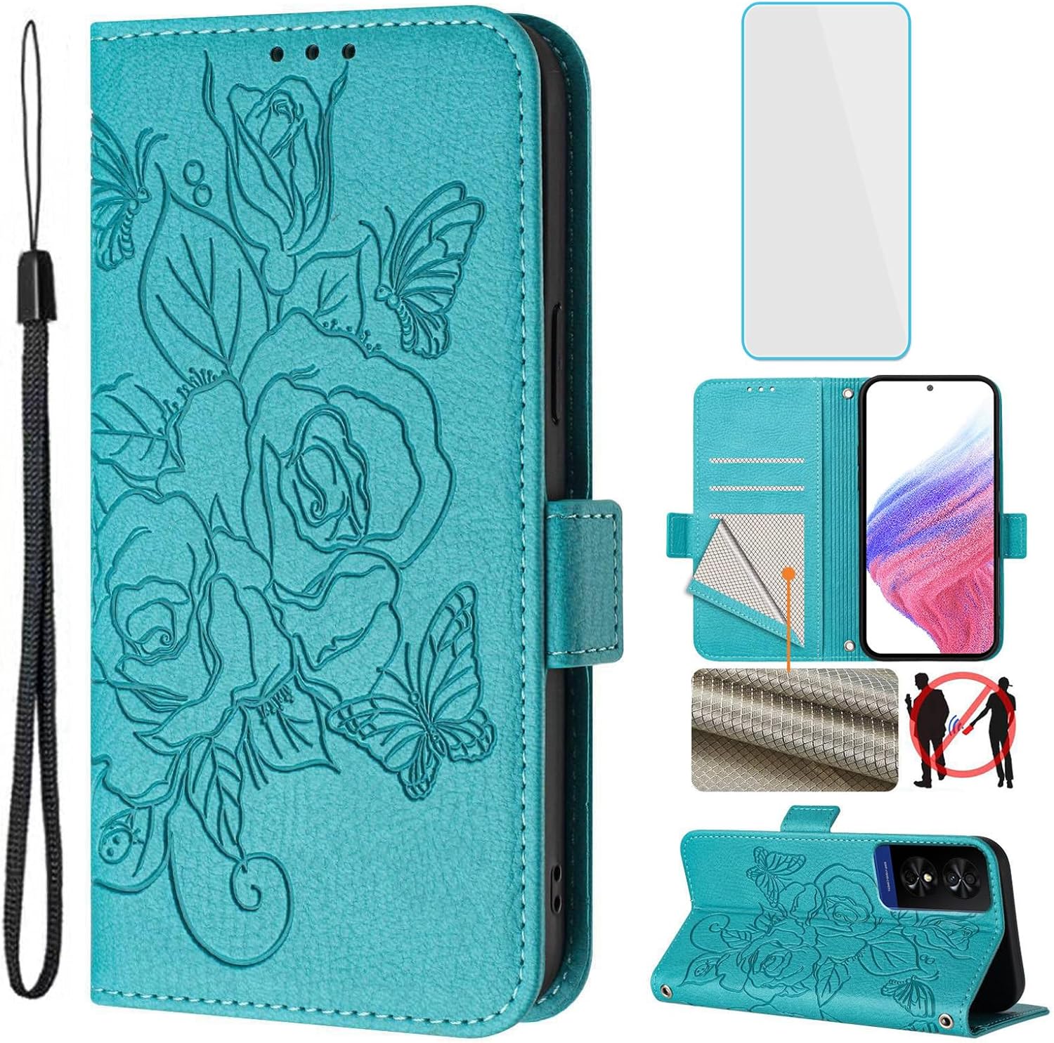 TCL 50 (5G/XE/Nxtpaper) Wallet Case w/ Kickstand & SP, Blue