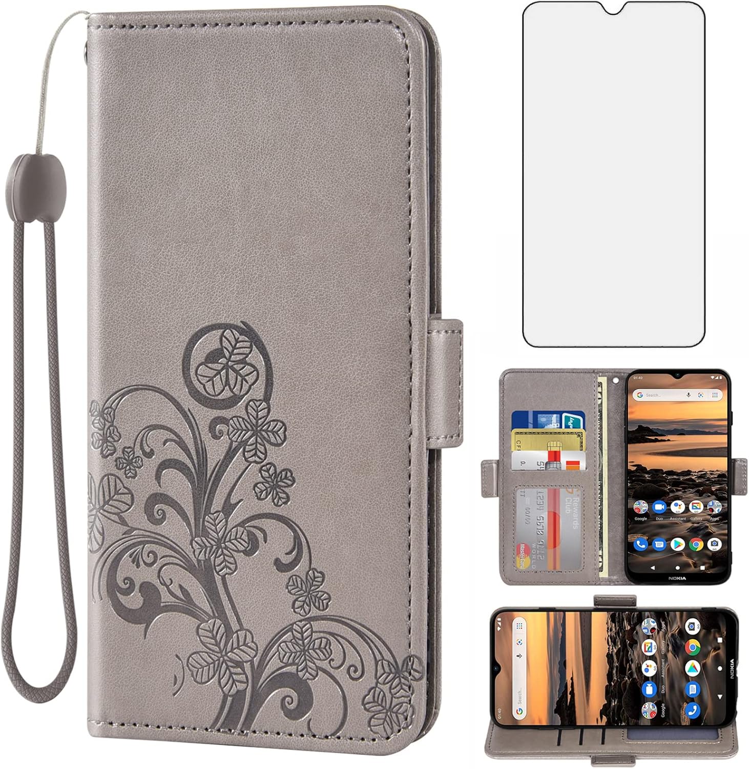 Nokia 1.4 Wallet Case - Grey