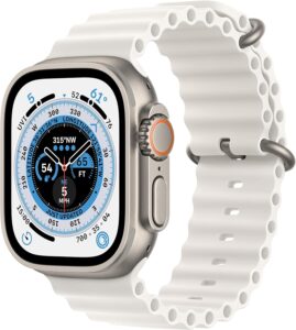 Apple Watch Ultra Titanium 49mm White Ocean Band (Renewed)