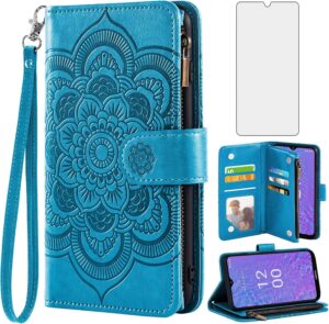 Nokia C210 Wallet Case with Screen Protector, Blue